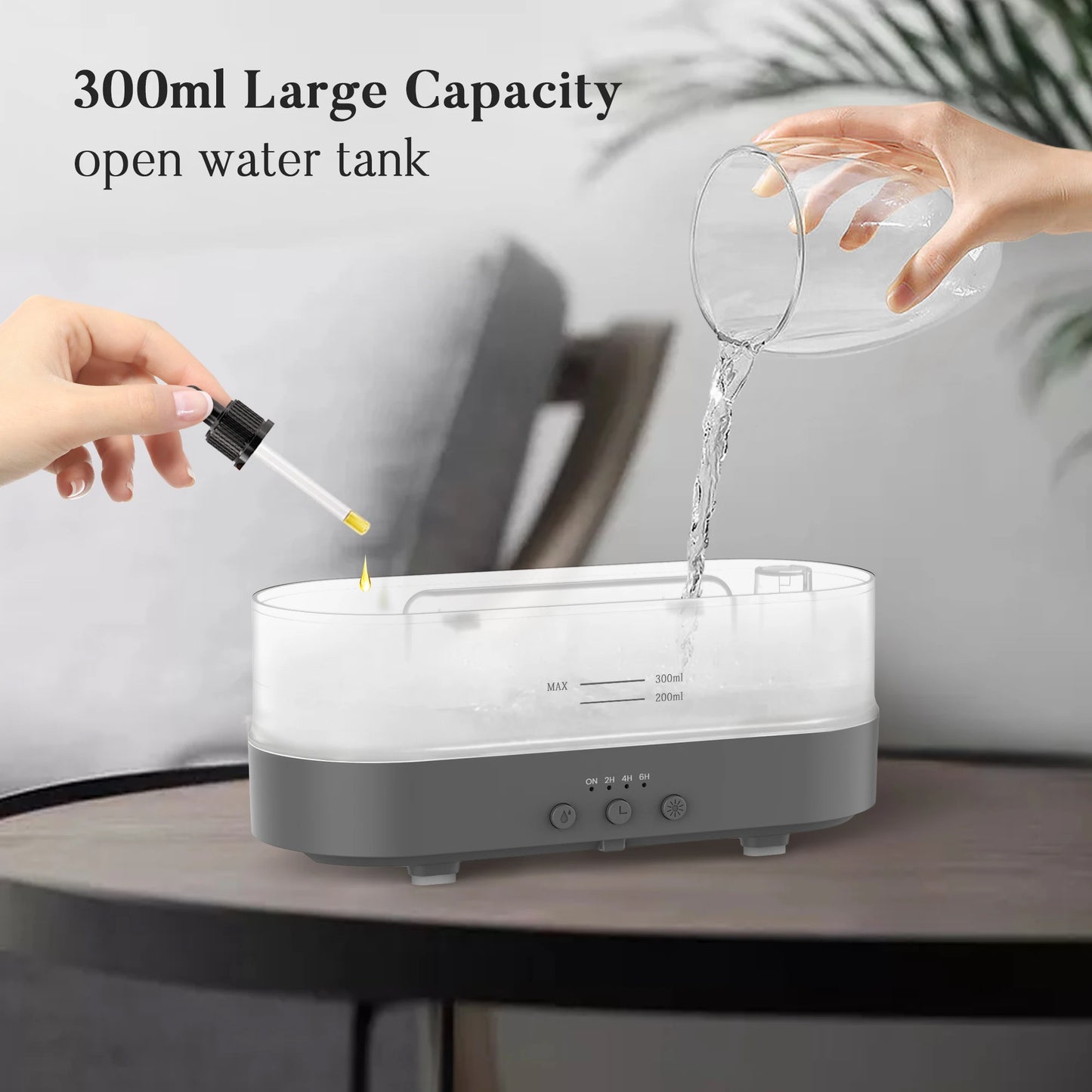 SEJOY Air Humidifier Small Size Ultrasonic Cool Mist Maker Fogger Aroma Diffuser Led Essential Oil Flame Lamp Home Appliance