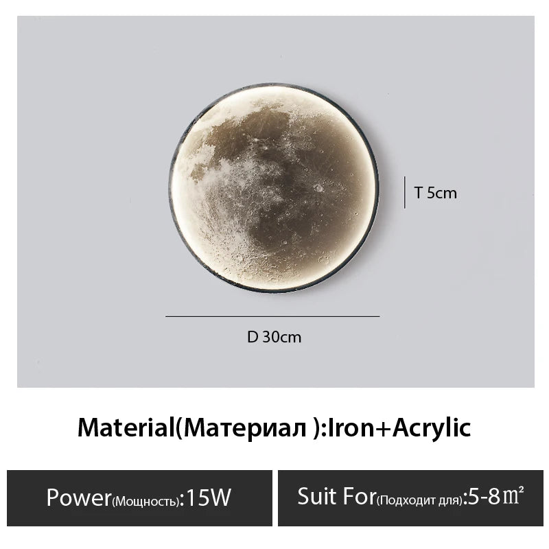 Moon wall lamp living room background wall ceiling lamp art bedroom ceiling lamp imitating the moon surface decorative lamp