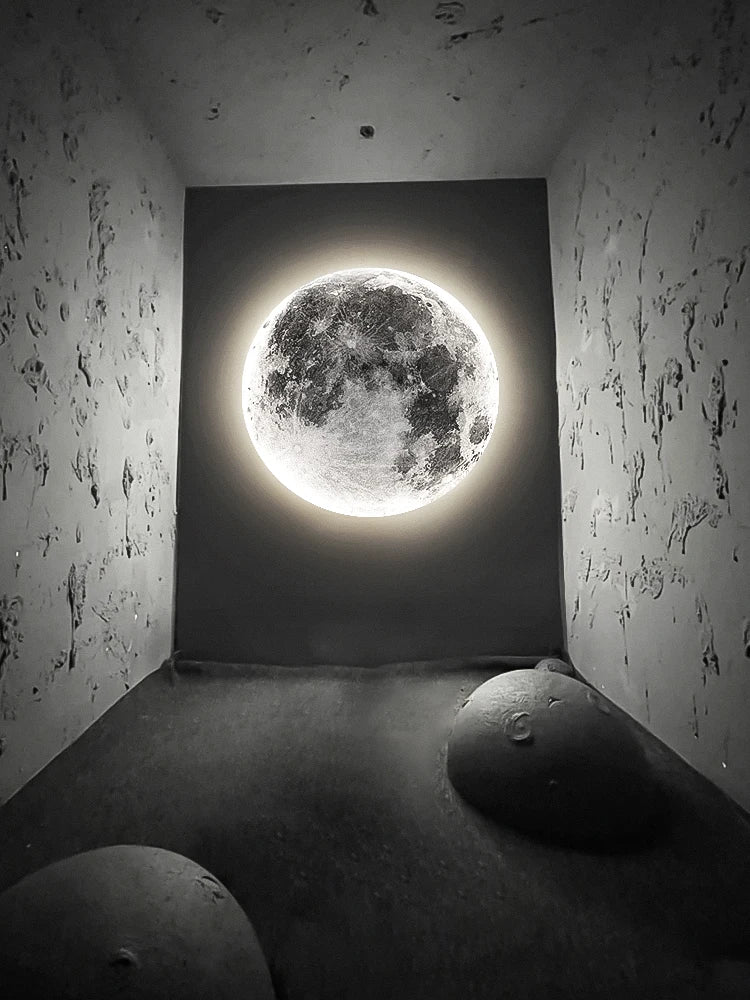 Moon wall lamp living room background wall ceiling lamp art bedroom ceiling lamp imitating the moon surface decorative lamp