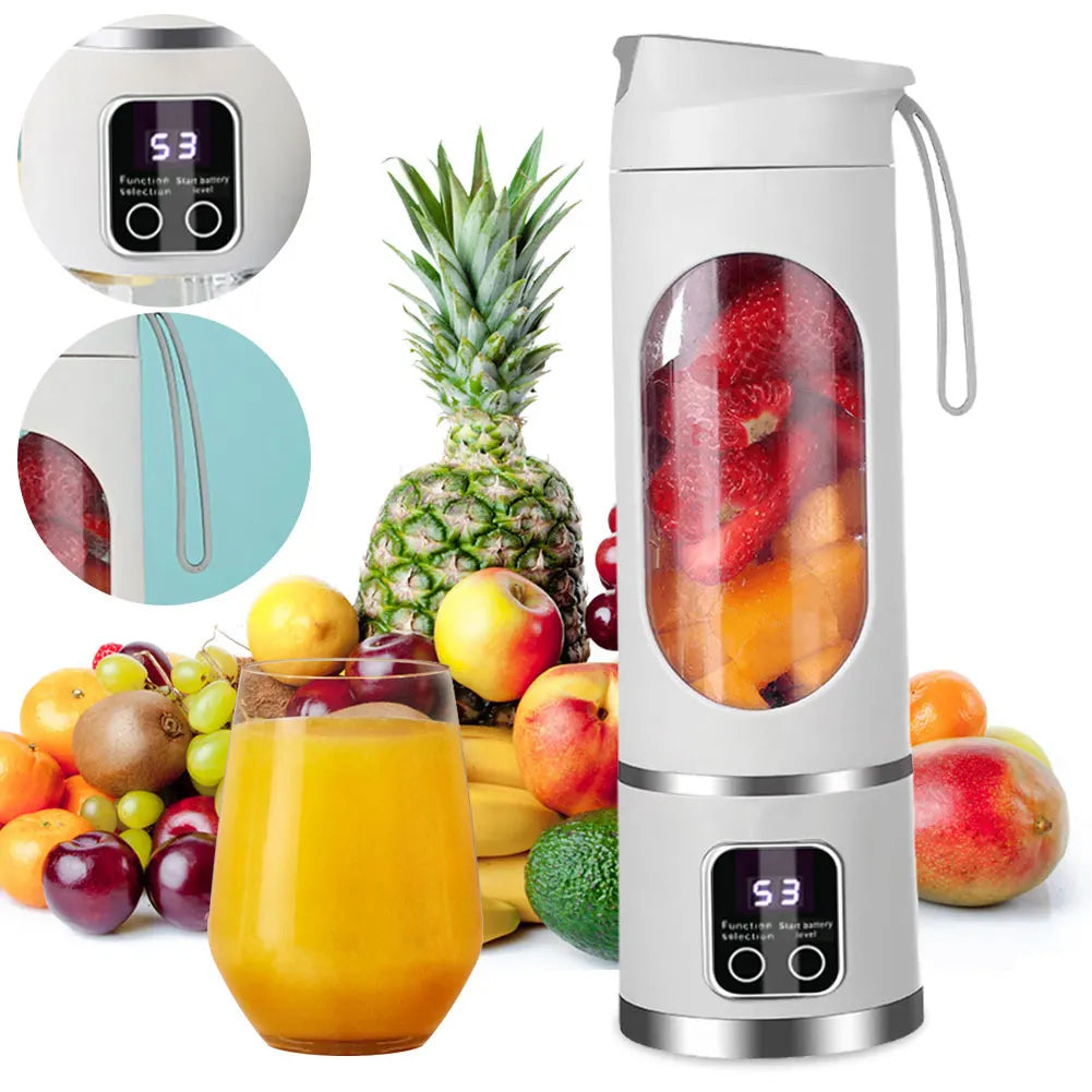 Portable Electric Juicer USB Wireless Charging Mini Juicer Bottle 450ml Cup Fruit Mixer Electric Handheld Blender for Home