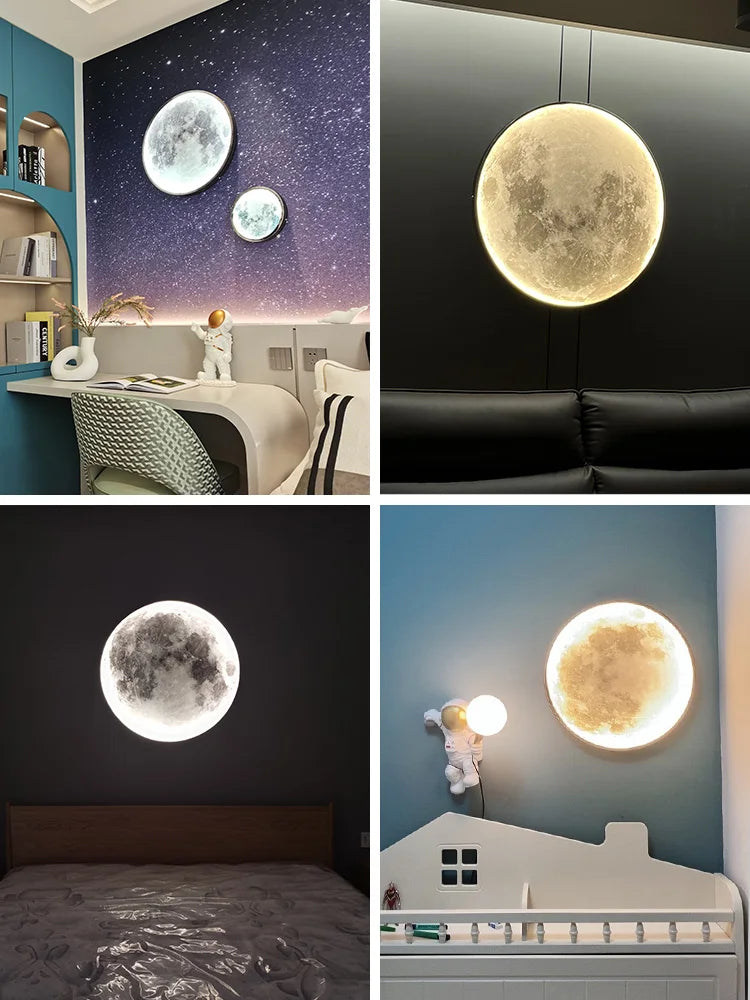 Moon wall lamp living room background wall ceiling lamp art bedroom ceiling lamp imitating the moon surface decorative lamp