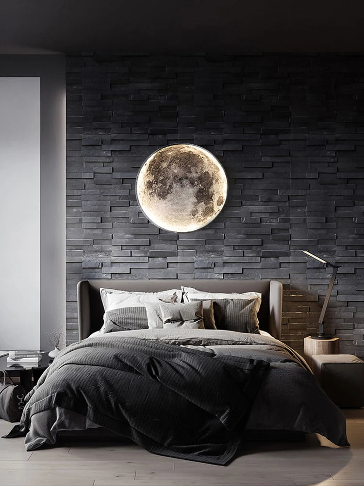 Moon wall lamp living room background wall ceiling lamp art bedroom ceiling lamp imitating the moon surface decorative lamp