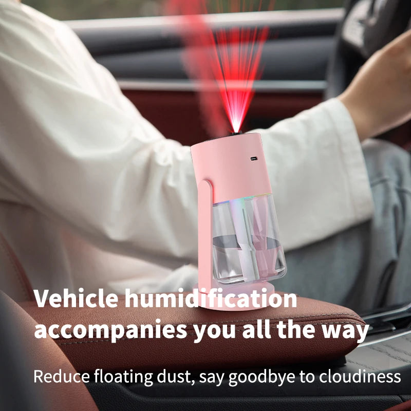 Creative Starry Sky Projection Humidifier Mini Rotating Car Air Humidifier with LED Light USB Electric Aroma Diffuser for Bedroo