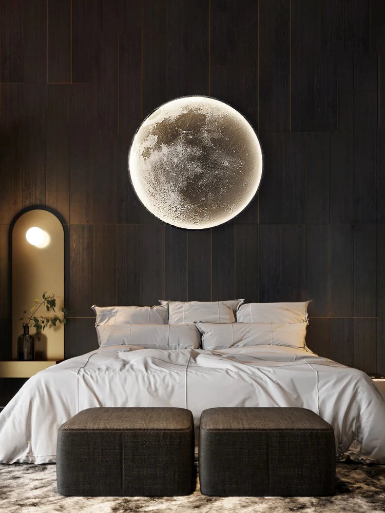 Moon wall lamp living room background wall ceiling lamp art bedroom ceiling lamp imitating the moon surface decorative lamp